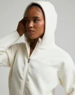 Metissier Sarcelles Polar Fleece Hoodie White Peony (3)